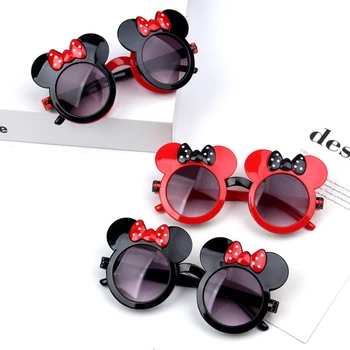 Disney Minne Uho Bowknot Flip Sončna Očala Dekle, Fant, Otroška Modna Očala Risanka Srčkan Senčenje Eyewears Igrače, Fotografije Dodatki