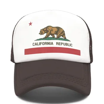 California Trucker Kapa S Šcitnikom Moški Nosijo Kaliforniji Republika Zastave, Kape Ženske Smešno Hip Hop Klobuk Baseball Skp Cool Mesh Skp 1219