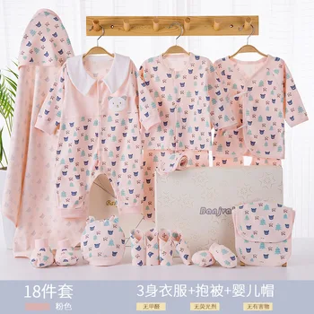 24 Kos/komplet dojenček Novorojenčka oblačila obleko, srajco, hlače, igralne obleke odejo slinčki določa fantje, dekleta obleke obleke bombaž modra, roza
