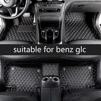 Lsrtw2017 usnje avto predpražnike za mercedes benz glc GLC250 GLC350e GLC300 2021 2016 2017 2018 2019 2020 coupe x253 c253 glc63