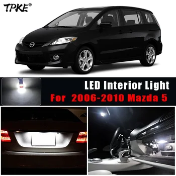 TPKE 10X Xenon Bel Avto LED Žarnica Notranjost Paket Komplet Za obdobje 2006-2010 Mazda 5 Branje Trunk Dome registrske tablice Svetlobe 12326