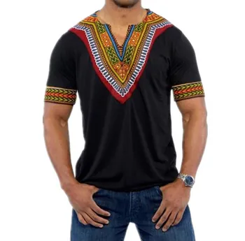 Bela Slim Fit Kratek Rokav Afriške Obleko Majica s kratkimi rokavi Moški Oblačila 2020 Moda Afriške Dashiki Tee Shirt Homme Afriška Oblačila XXL 124855