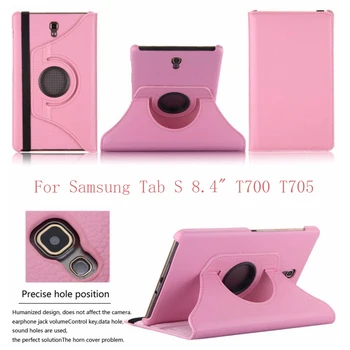 360-Stopinjski Vrtečih Smart Ohišje Za Samsung Galaxy Tab S 8.4 T700 T705 T705C PU Usnja Flip Stojalo Držalo Tablet Kritje Lupini