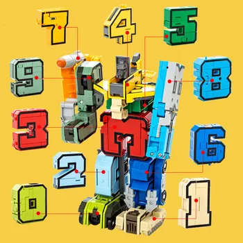 Kreativno Preoblikovanje Število Robot Akcijska Figura, Sestavljanje Gradnikov Modela Izobraževalne Igrače Za Otroke, Fantje Darila 125416