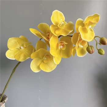 Big pravi dotik orhideja veje ponaredek cvetje iz lateksa Umetnega Cvetja za dom Poroka Okraski flores bele orhideje