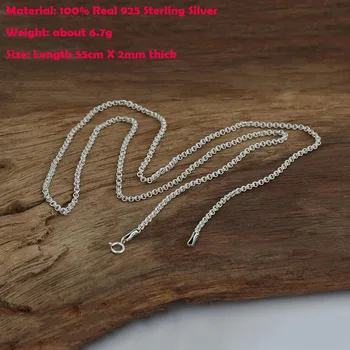 925 sterling srebrni verigi moda ogrlico, obesek za ženske ali moške blagovne Znamke, Vroče Prodaje 2 mm ogrlica vintage nakit 12891