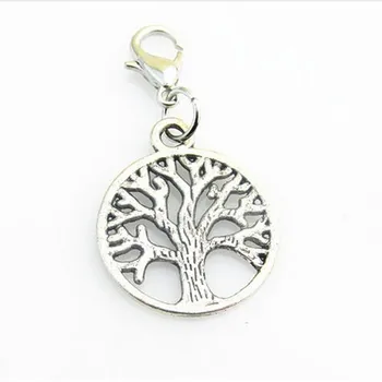 20pcs/veliko Moda srebrne barve življenja dreves visijo čare Jastog z zaponko čarobne gumbe za steklo plavajoče lockets 12986