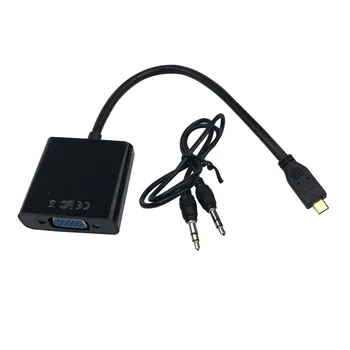 Mikro HDMI na VGA Adapter Moški-Ženska + Avdio Kabel 1080P Video, AV Pretvornik za Prenosni RAČUNALNIK HDTV Raspberry Pi 4 Model B