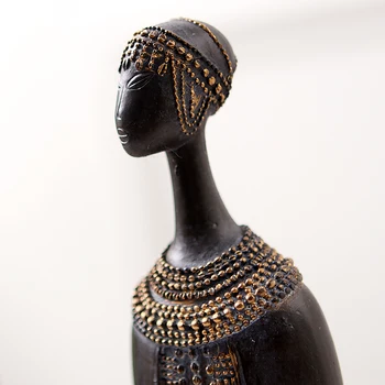 Eksotične Povzetek Retro Afriški Značaj Figurice Domači Dnevni Sobi Oprema Obrti Dekoracijo Smolo Ornament Poročno Darilo 134610