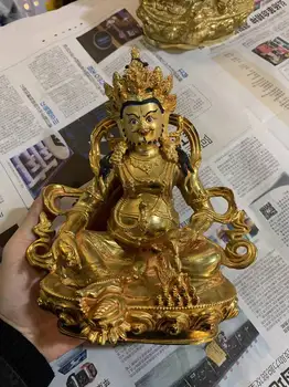 Debelo DOBER DOM družine učinkovita Talisman # Budizem polno Gilding Rumena Jambhala Zambala zlato Bude, kip medenina 1350