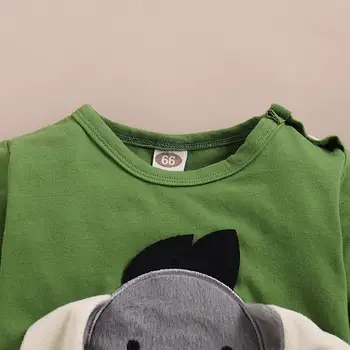 PatPat 2021 Novo Pomlad in Jesen Baby 3D Design Osel Vezenje Dolgo rokavi Jumpsuit za Baby Boy Oblačila