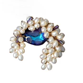 SINZRY ustvarjalne ročno izdelan nakit naravnih sladkovodnih crystal pearl pulover elegantno broške pin ženski modni nakit 135975