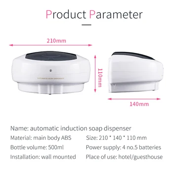 500 ml Smart Sensor Tekoče Milo Razpršilnik Samodejno Milo Razpršilnik Roko Prosto Touchless Sanitizer Kopalnica Oprema Za Kuhinjo