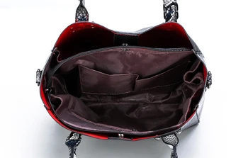 Novi korejski slog visoke kakovosti ženski usnjeni torbici reliefni messenger bag 3-kos vreča nastavite kompozitni vrečko velike capaicty tote