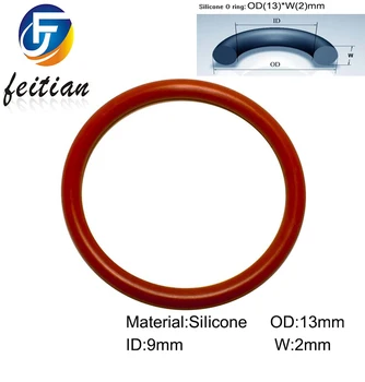 100piece/Velikost:13mm*9 mm*2 mm/Silikonsko o ring seal dichtung Rdeče Tesnilo motocikla del/consumer product