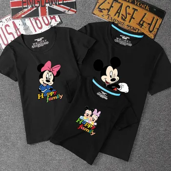 Disney Mickey Minnie Natisnjeni Risanka Oče, Mama Baby T-Shirt Priložnostne Družino Ujemanja Obleke Poletje Okoli Vratu, Pisano Srajco 137385