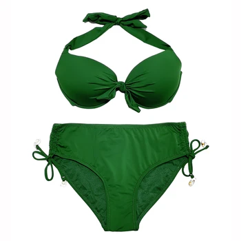 EONAR Ženske Push Up Bikini Sredi Pasu Kopalke, Nastavljiv Kopalne Obleke S Strani Kravato Kopalke Polno Zajetje Plavati Plaža Obrabe 137668