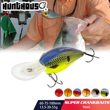 HuntHouse LW119 crankbaits ribolov težko privabiti 100 mm 75 mm 60 mm wobblers globoko potapljanje plastike za bas ščuka, ostriž ribolov pescar 138506