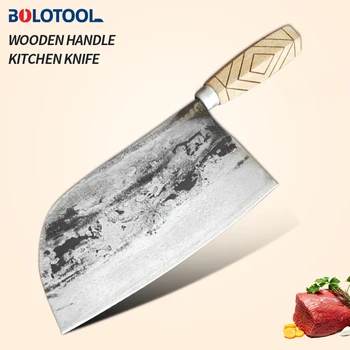Kuhinjski Nož Ročno Kovani Kitajski Kuhar Nož Cleaver Meso, Sekljanje, Rezanje Nož Za Ribe Filetiranja Zelenjave Visoke Ogljikovega Jekla