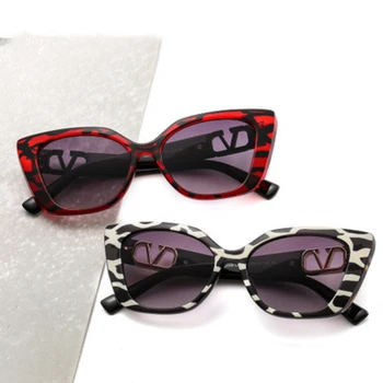 Retro Cat Eye Proti črke sončna Očala Ženske 2020 Luksuzne blagovne Znamke Oblikovalec Letnik Kvadratnih sončna Očala Moških Trendy Ocean Kovinski Odtenki