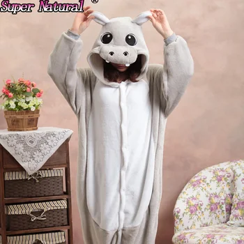 HKSNG Nov Prihod Roza, Modra, Siva Hippo Kigurumi Božič Živali Stopala Halloween Totoro Koala Pižamo Onesies Kostumi 140117