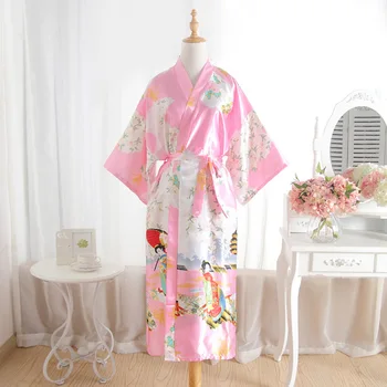 Plus Velikost Modri Moda Dame Poletje Seksi Kimono Dolgo Haljo Kopalne Obleke Rdeče Žensk Rajon Yukata Nightgown Pijama Mujer Mds008 140473