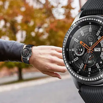 Bling Ploščo Za Samsung Galaxy Watch 46mm 42mm prestavi s3 kritje Diamond Kovinski Obroč Samolepilna Kuverta Anti watch Dodatki s 3 46 mm 140855
