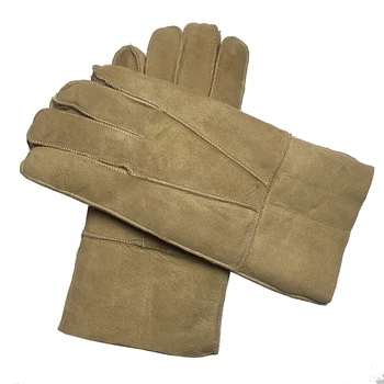 Rokavice Moški перчатки Ovčje kože 2020 Nove Zimske Tople Rjave Kamele Usnje Moda Moških in Žensk Segrevanja Moški pravo Usnje Rokavice