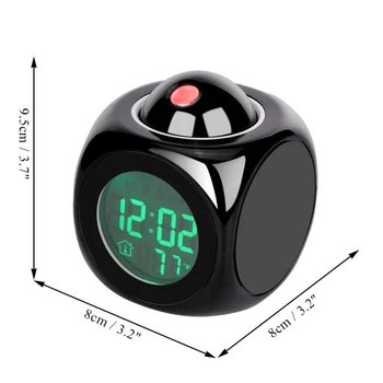 Projekcija LED Budilka Z Vremenske Postaje Termometer Prikaza Datuma Polnilnik USB angleški Glas Poročilo Poziv Snooze Funkcijo 14242