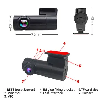 Mini Avto za Vožnjo Diktafon 1080P HD Kamero, tako da obrnete M Night Vision Diktafon Vozila Varnostno Orodje Avto DVR