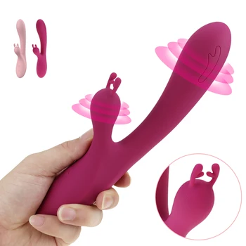 G Spot Rabbit Vibrator za Klitoris in G-spot Stimulacije Nepremočljiva Dildo, Vibrator 10 Močne Vibracije 2 Motornih Massager za Ženske 143165