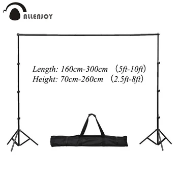 Allenjoy 3*2.6 m/10*8 ft Strokovno Foto Kulise stojijo v Ozadju Sistem Podpore, 2 luči stojala + 1 križ bar + torba