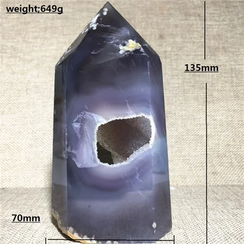 Naravni Agate geode quartz crystal vzorcu Doma oprema okrasni kamen in kristalno Reiki healing palico stolp 14403