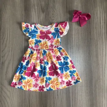 Baby dekleta poletje obleko otroci cvetlični obleko dekleta klasično obleko z lokom 144481