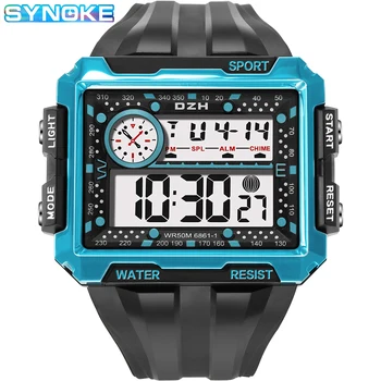 SYNOKE Moški Športni Watch 5BAR Nepremočljiva Velikem Zaslonu Digitalne Ure Moške Vojaške Budilka Elektronski Moda Reloj Hombre Nova 144769