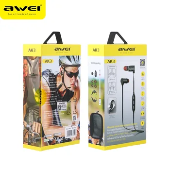 AWEI AK3 Bluetooth Brezžične Slušalke športne vodotesne Slušalke z mikrofonom super bass stereo čepkov magnetni Slušalke nova 144867