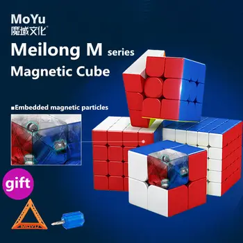 Moyu Meilong 3M 2M 4M 5M 2x2 3x3 4x4 5 x 5 Magnetni Čarobno Hitrost Kocka Cubing Razredu Magneti Uganke Kocke Igrače za otroke meilong M