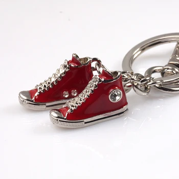 Šport Zavezat Keychain Rdeče Platno Čevlji Ključnih Verige Hiphop Rock Stil Keyring Ključa Imetnika Za Ljubimec Ženska 14603