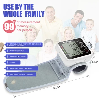 Digitalni Zapestni Krvnega Tlaka, Spremljanje Hlačnice BP Sphygmomanometer Krvi Presure Meter Monitor Srčnega utripa Utrip Prenosni Tonometer