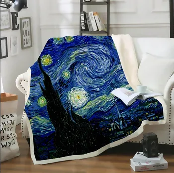 SONSPEE 3D Tiskanja Vincent van Gogh Nebo Noč Star Odejo Kavč Posteljo Stol Ostali Runo Posteljnina Doma Notranjo Opremo Doma Odraslih A1272 146855