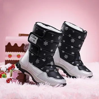 2019 blagovne Znamke pozimi otroci čevlji dekle in fant čevlji vode-dokazilo usnje otroci sneg škornji plišastih nepremočljiva modni čevlji