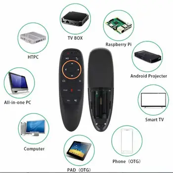 G10 Glas Daljinski Upravljalnik Abs Plastike Silikonski 2.4 G Brezžični Air Miška, Ir Učenje Za Android Tv Box 1 Komplet