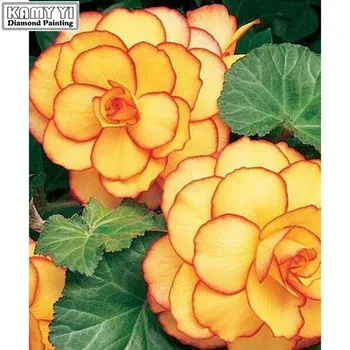 Celoten Kvadratni/Krog Vaja 5D DIY Diamond Oranžne rože 3D Vezenje Navzkrižno Šiv Mozaik Nosorogovo Dekor HYY