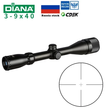 Taktično DIANA 3-9X40 AO Lov Riflescope Eno Cev Križ Pika Reticle Optične Pogled Lovska Puška Področje z Brezplačno Vgradnjo 14941