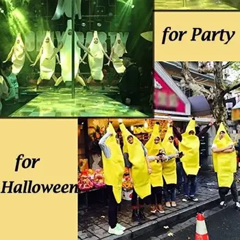 Odraslih Unisex Smešno Banana Bo Ustrezala Rumena Kostum Halloween Luči Sadje Fancy Stranka Festival Plesa Oblačenja Noša