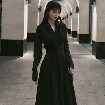 Nov Prihod Črna In Beli Rokavi Ženske Dolg Rokav Perilo Priložnostne Obleko Elegantno Maxi Plus Velikost Obleke Obleke Haljo Femme Tunika