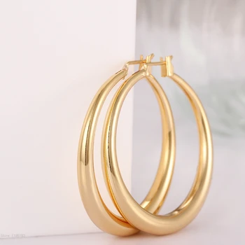 2018 nov modni Nakit priložnostne krog hoop uhani 24k Zlata barva rose zlato Cirkon earing brincos aros de Ouro