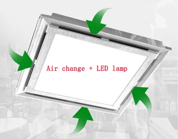 2 v 1 integrirani stropni Ventilator osvetlitev z LED svetlobo Izpušni ventilator Visečega WC Ventilacijski ventilator Ventilator 300*300 mm 15035