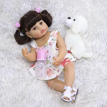 55 cm Pravi Baby Velikost Lutka Mehko Prilagodljivo Celotno Telo, Silikonski Lutka Rodi Dojenček, Malček Dekle