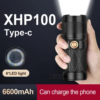 NOVO XHP100 močna led svetilka baterijska svetilka za polnjenje svetilke XHP90 XHP70 ultra svetla shocker ročno svetilko svetilka bliskavico 15094